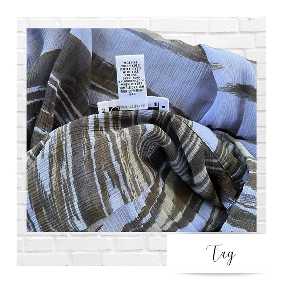 Calvin Klein Sheer Animal Print Button Down Blouse Women’s Size Medium - Picture 8 of 8